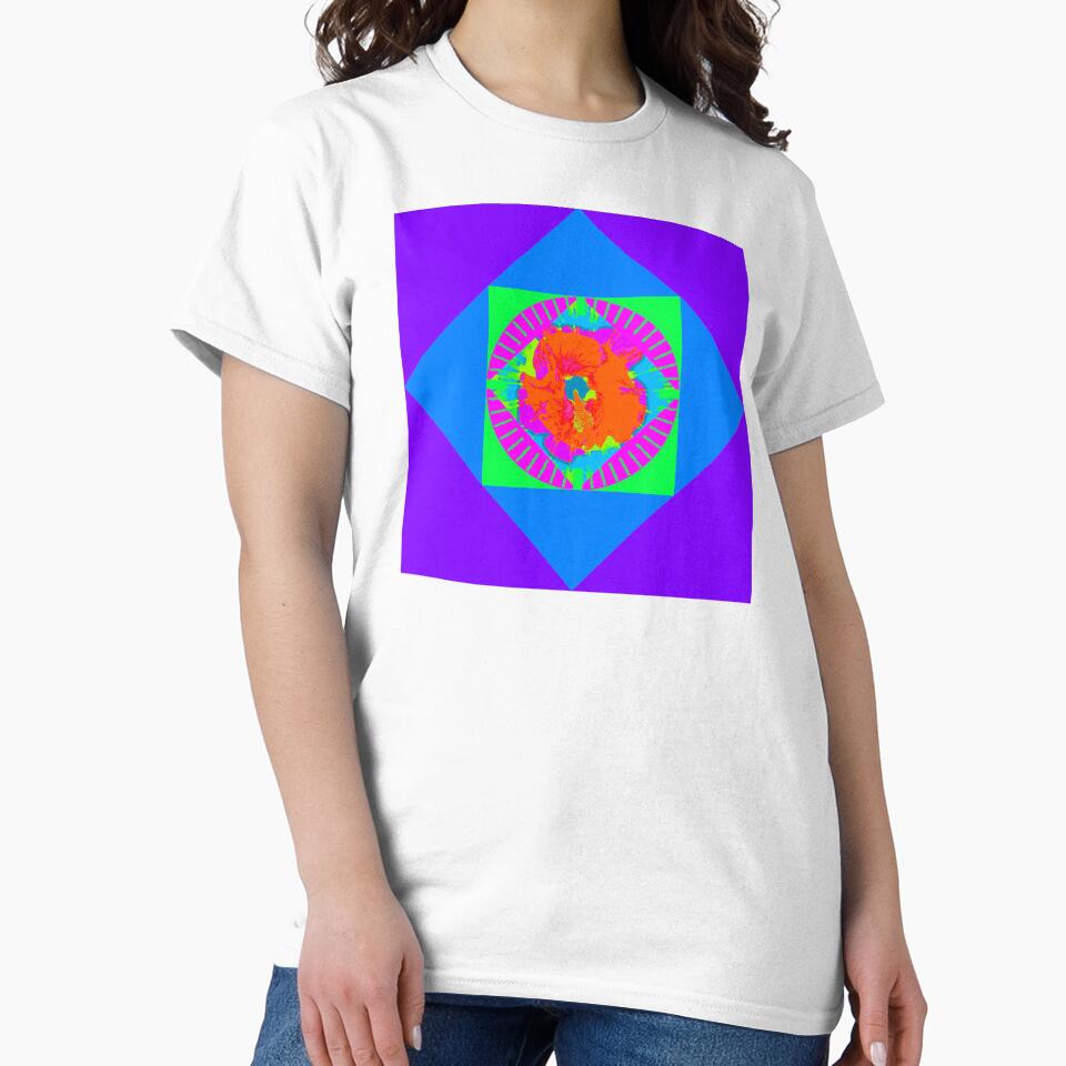 Whimsical Purple Orange abstract flower design by Iritof by iritof