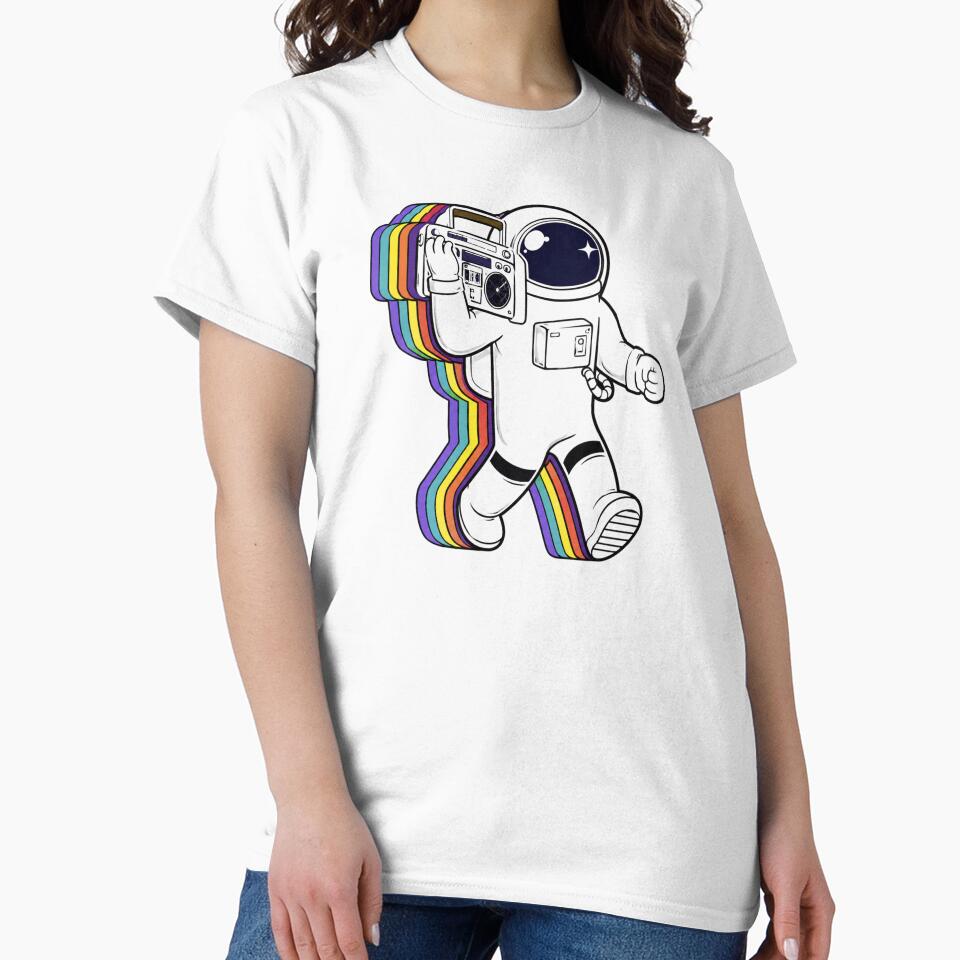 Retro Astronaut With Vintage Boombox by thesmokeydogs