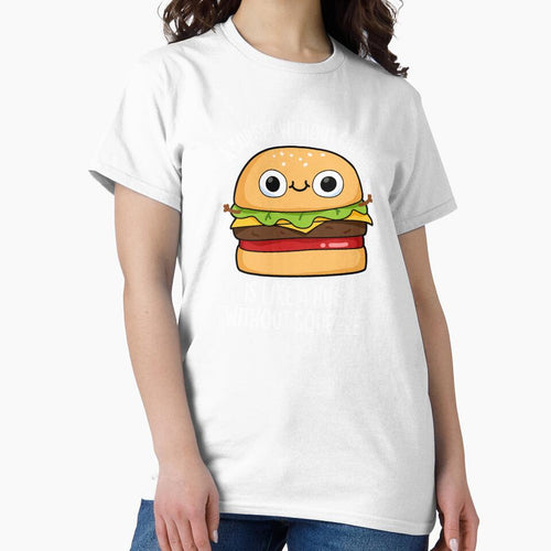 A Burger Without Cheese Like A Hug Without Squeeze Pun (Dark BG) by punnybone