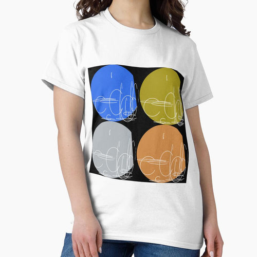 Abstract line art, geometric shapes,  polygon and circles lineart collection  (colored) #66 by Henri Le Vatius