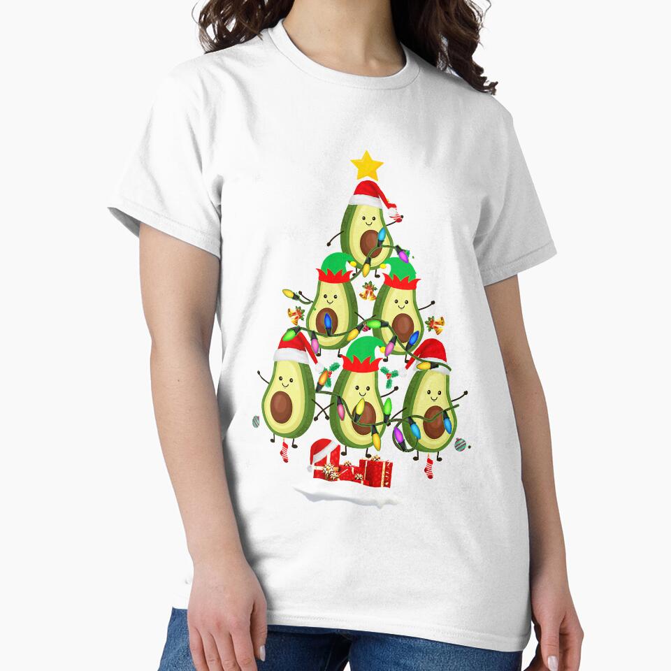 Avocado Christmas Tree Funny Santa ELF Avocado Lover Gifts by SextonHunter