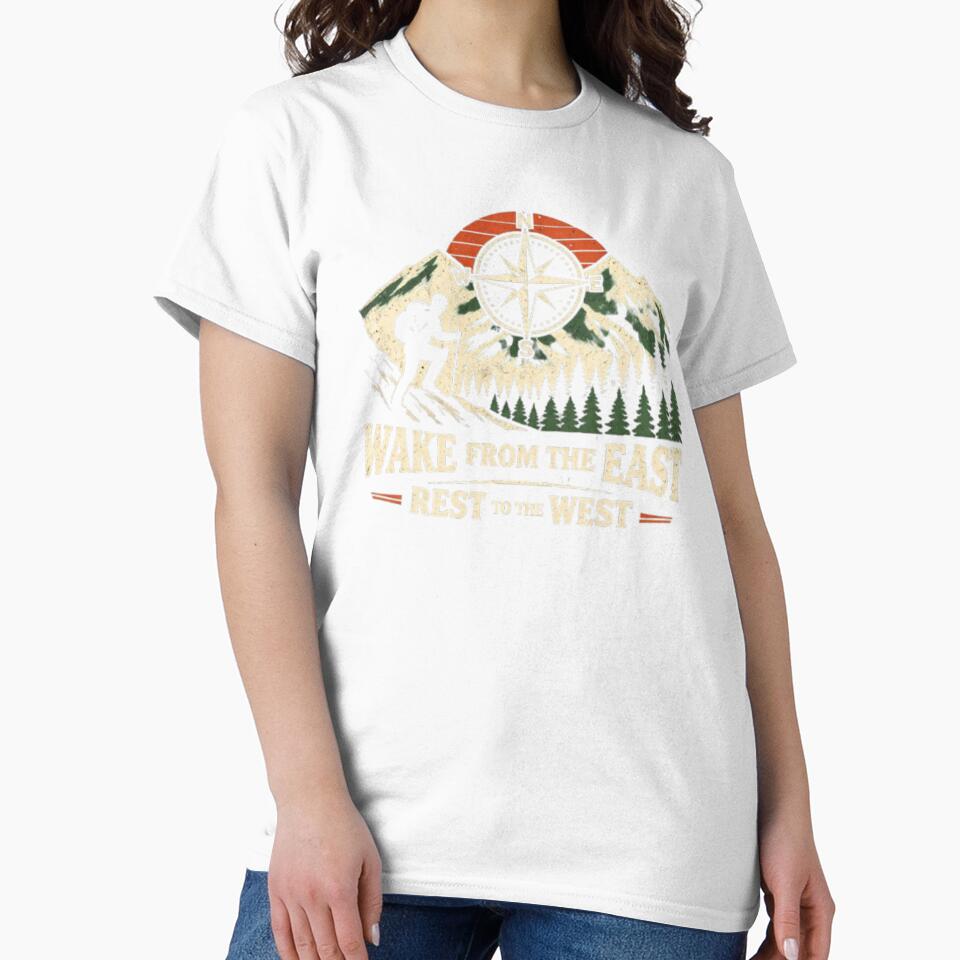Wake from the East rest to the West - vintage hiking t-shirt by Obiechefu