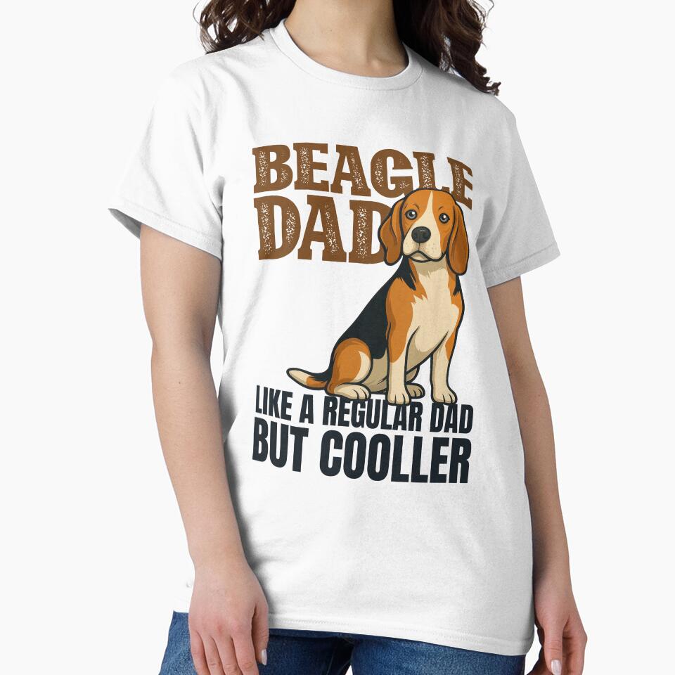 Beagle Dad Like A Regular Dad But Cooler Funny Dog Owner Quote Graphic Art by SvgmagicArt