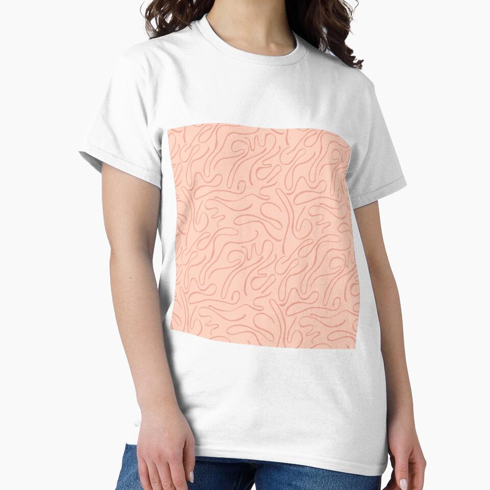 Peachy Paradise - Organic Swirly Brush Strokes in Peach by PeachyLitchi