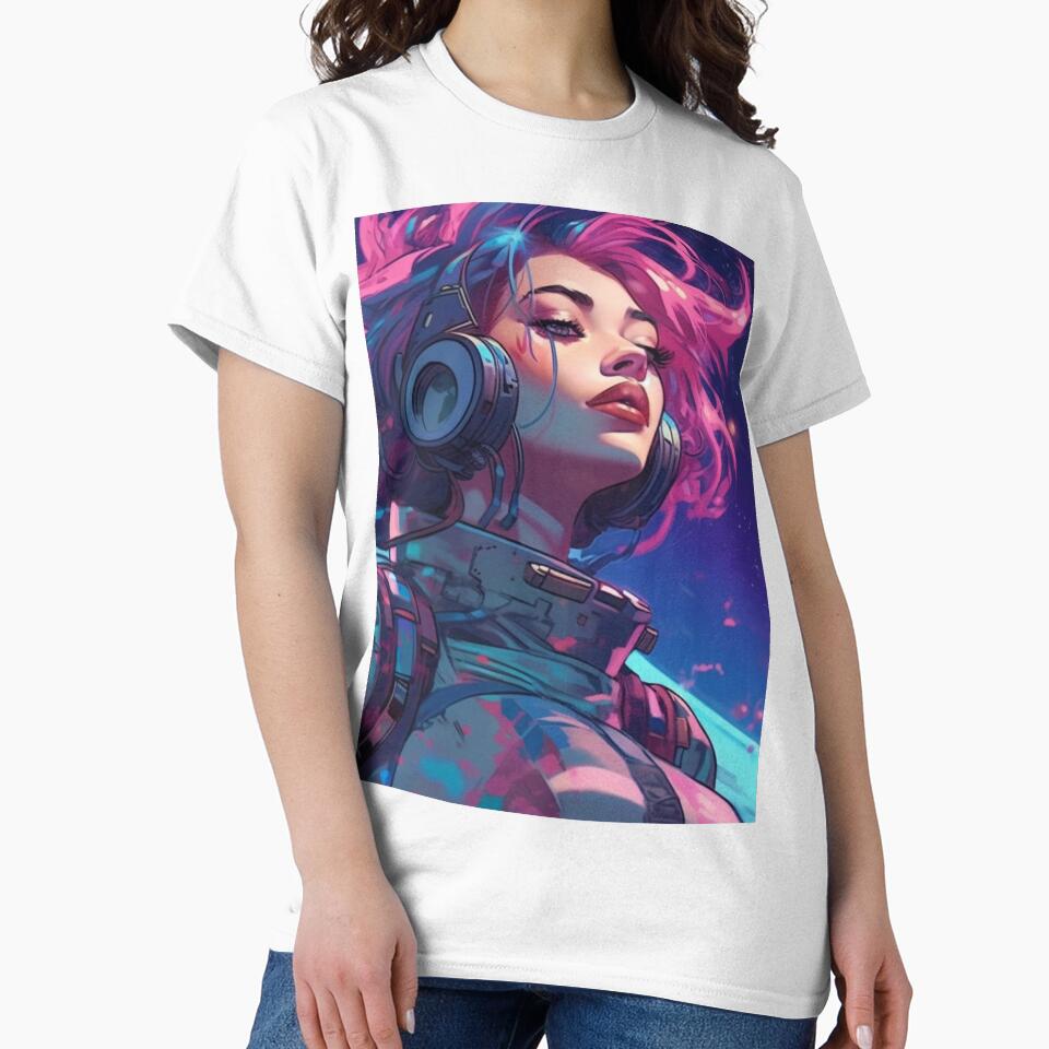 Vaporwave Cyberpunk Girl In Space by Nightarcade