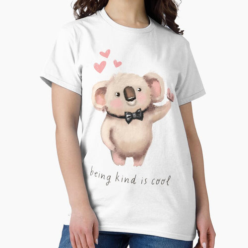 Adorable Koala with Bow Tie - "Being Kind is Cool" Inspirational Art by ddproducts