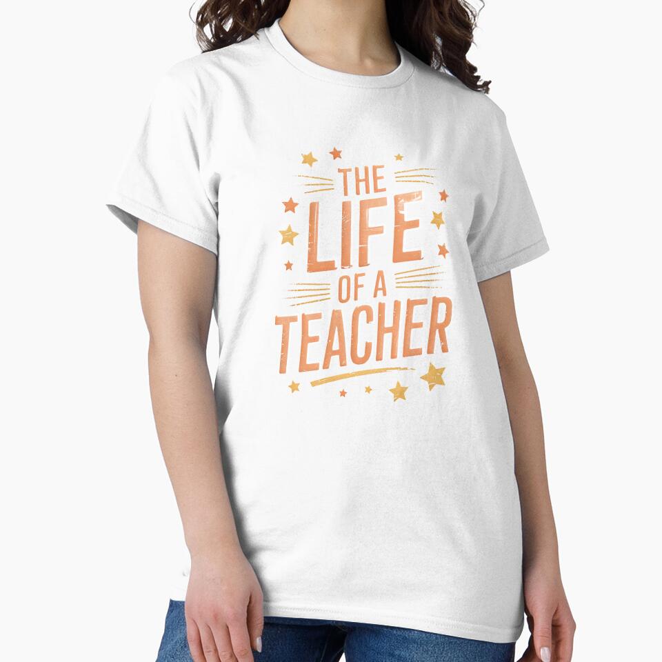 The Life of a Teacher Vintage Typography Quote Design by MissRasheedHam