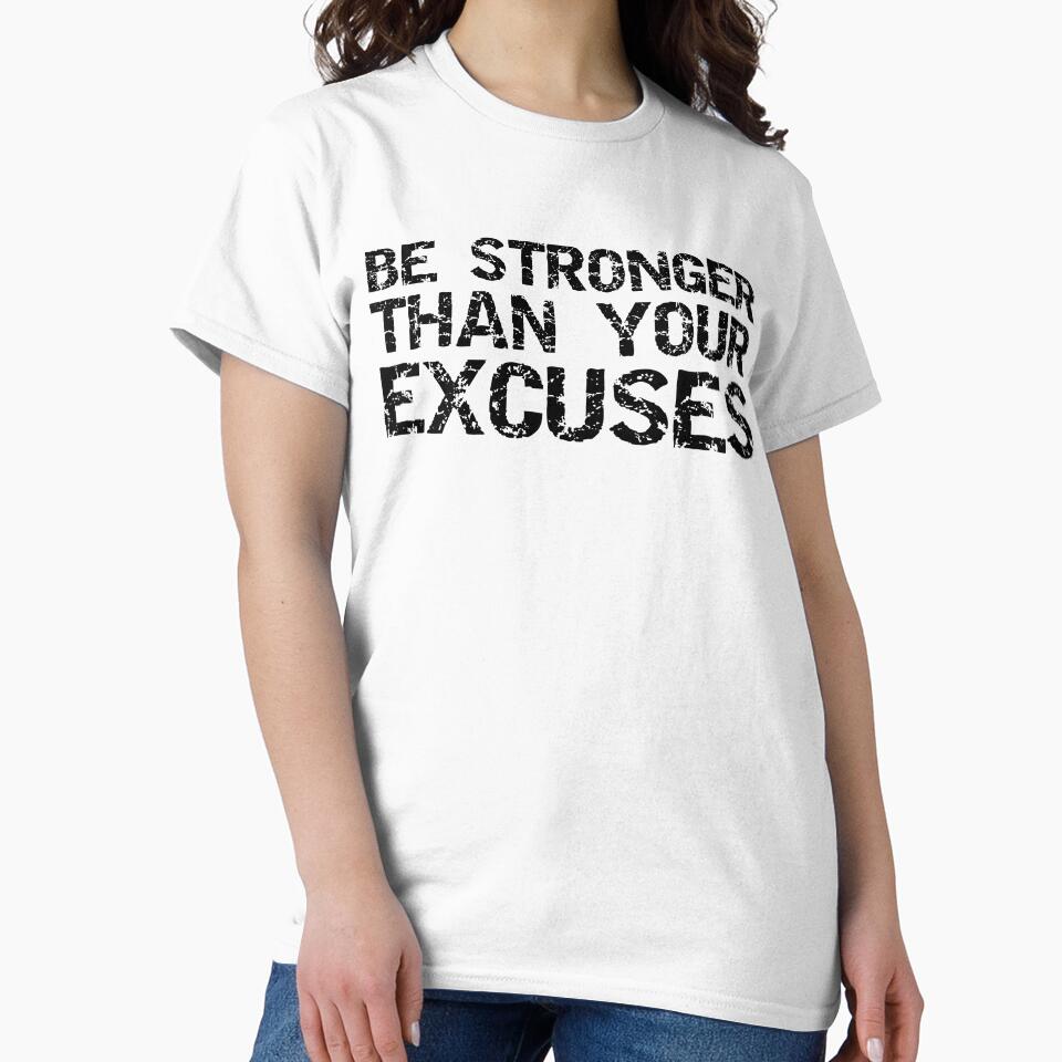 Inspirational Be Stronger than Your Excuses Funny Workout Quote by TNDesignStudio