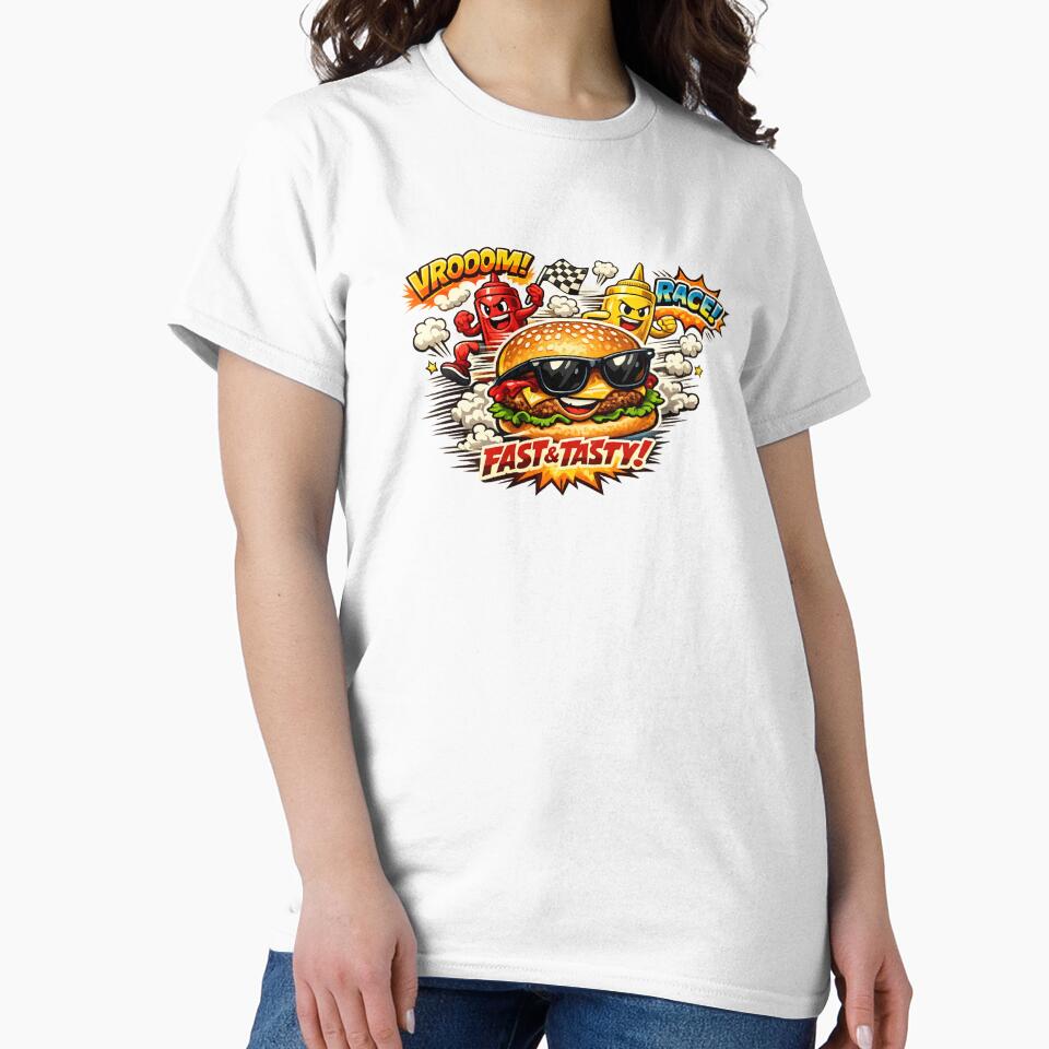 Fast & Tasty Racing Burger Funny Fast Food Graphic by irfanshikh