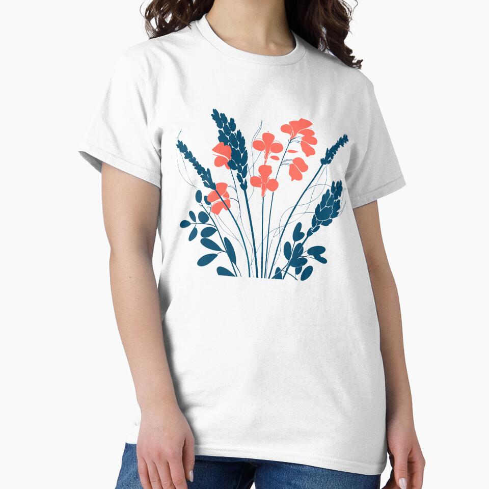 coral blue wildflower bouquet by Lydyb-creations