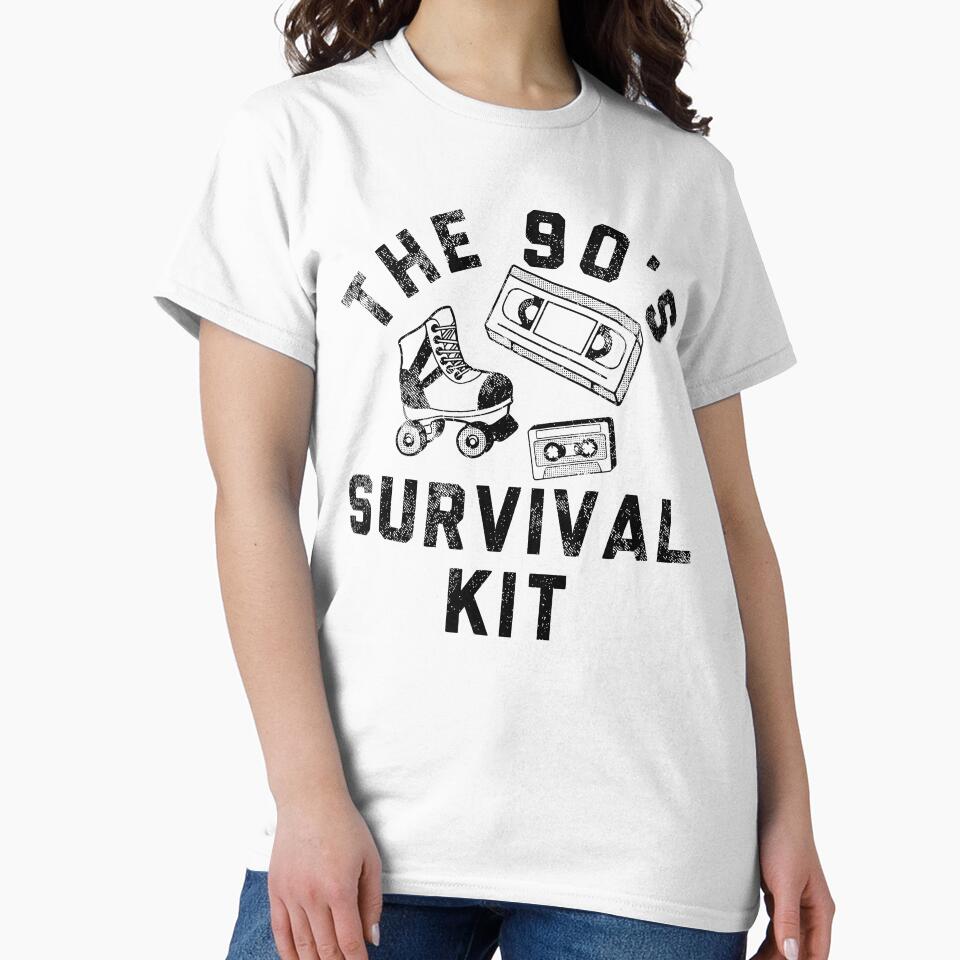 Funny 90s Survival Kit Sarcastic Retro Graphic Design for Ladies, Teenagers by Creatiforge