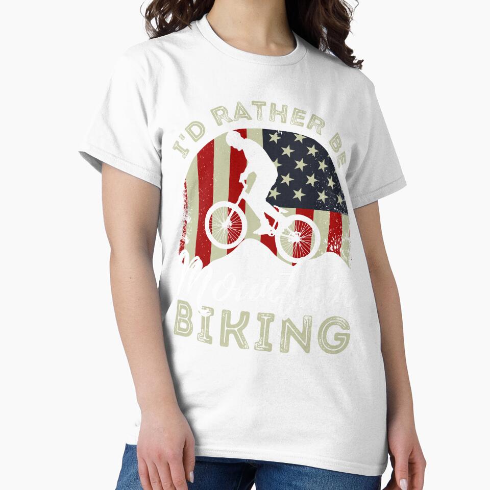 Mountain Biking Vintage American Flag by retrodesigner14