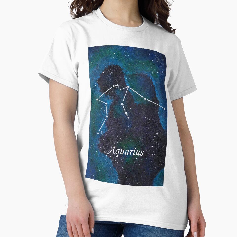 Aquarius Zodiac Sign Space Painting by CoryellArt