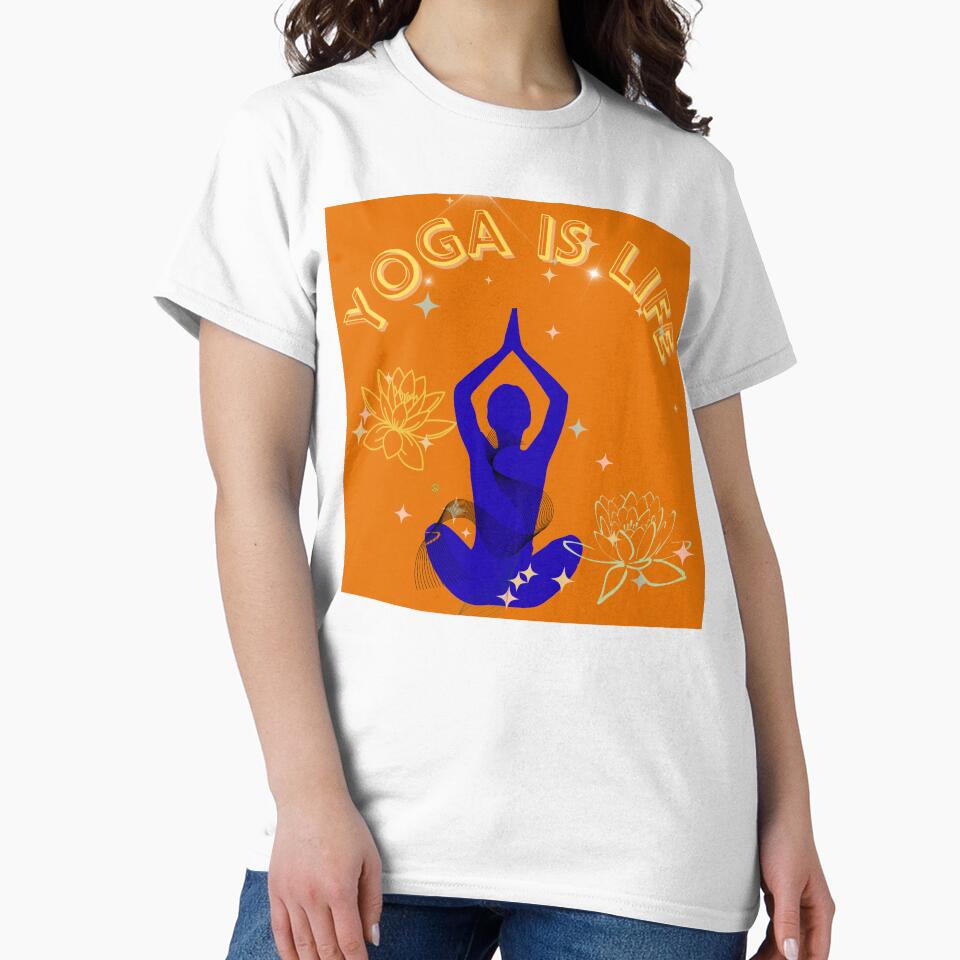 Yoga is Life - Meditation Pose Lotus Flower Zen Wellness Art by Extremeallie