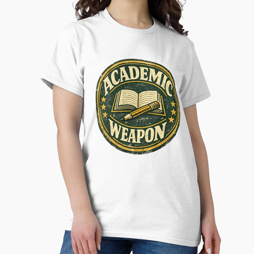 Academic Weapon – Vintage Badge Design | Funny Student Gift Study Motivation by irfanshikh