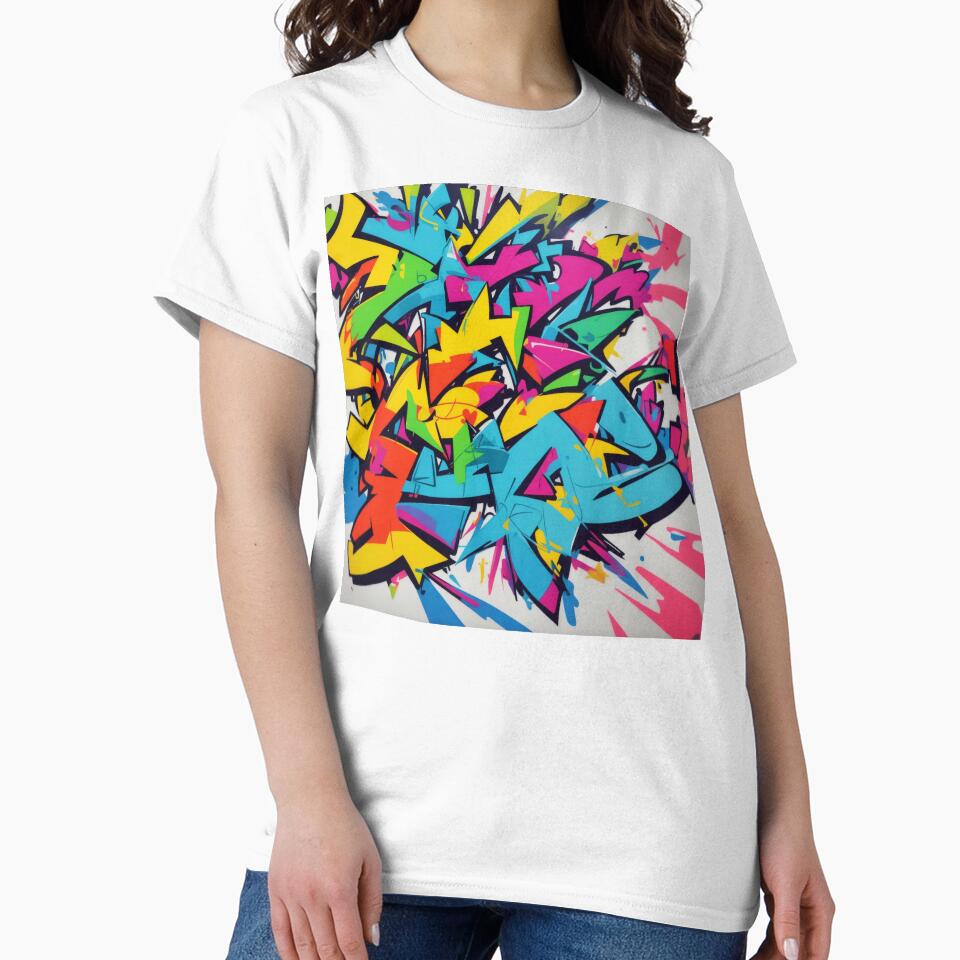 A vibrant, abstract graffiti sticker with a bold, angular design. by RedArtG09