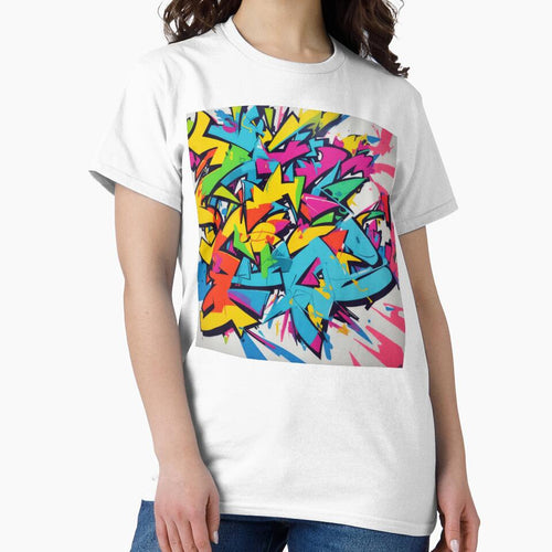 A vibrant, abstract graffiti sticker with a bold, angular design. by RedArtG09