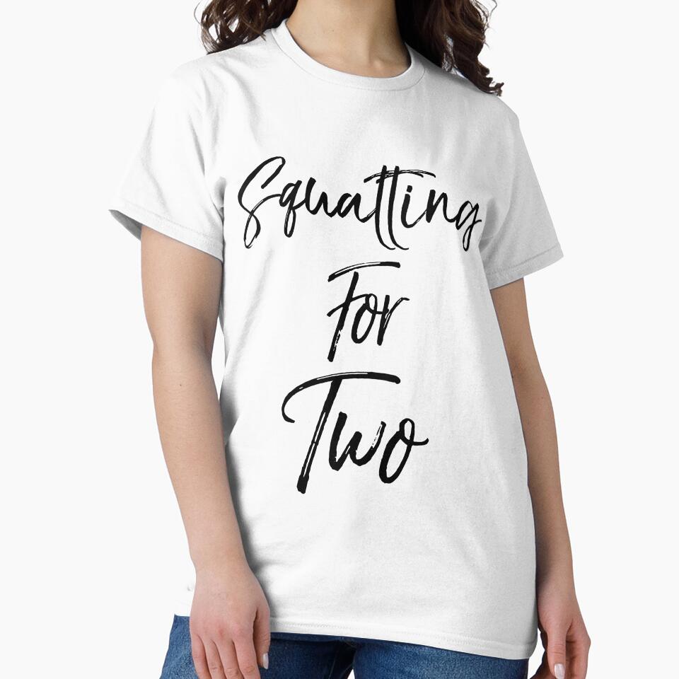 Squatting for Two Pregnancy Funny Workout Quote by TNDesignStudio