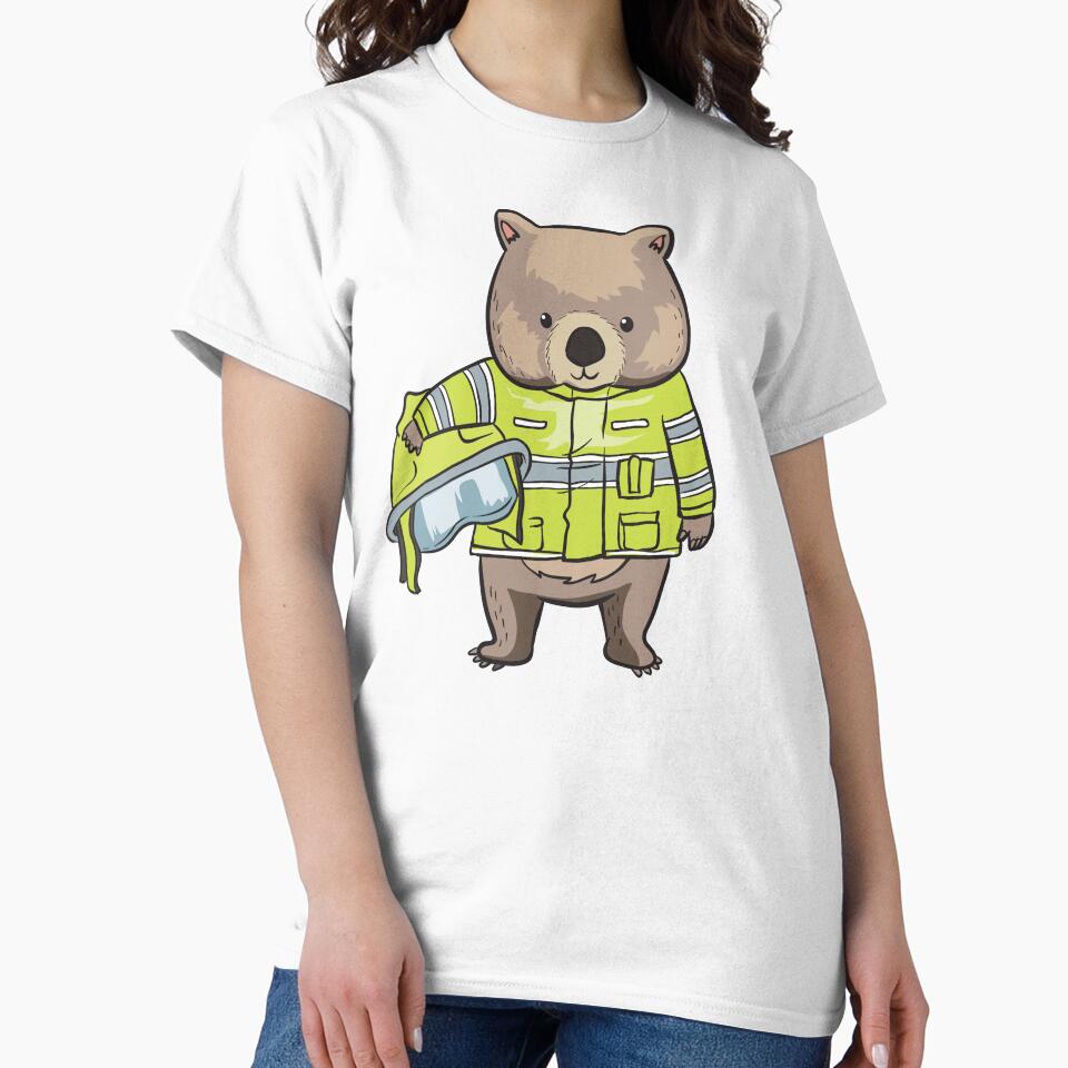 Wombat Wombats Firefighter Australia Hero Gift by LouiseLamoure