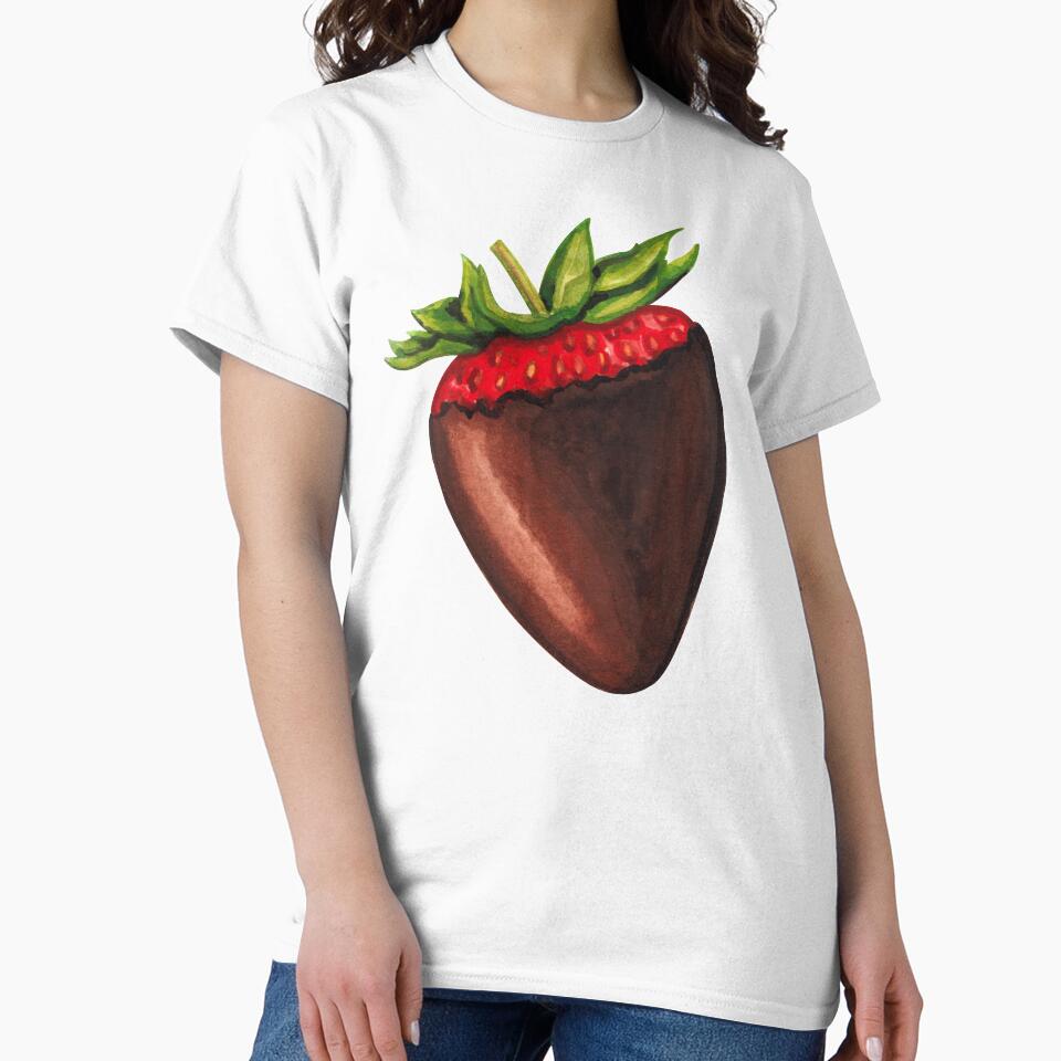 Chocolate Covered Strawberry Pattern - Black by Kelly  Gilleran