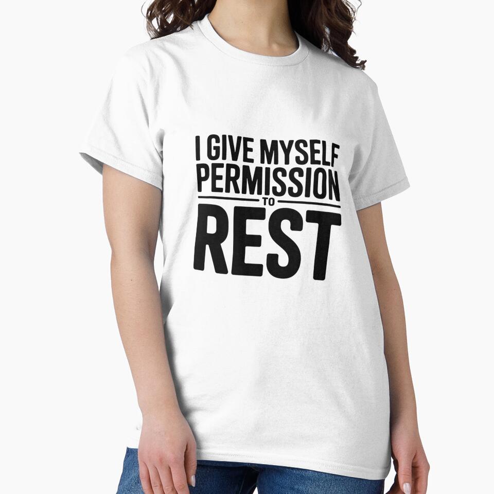 I Give Myself Permission to Rest – Burnout Recovery & Mental Health Affirmation Sticker by AngloAffirms