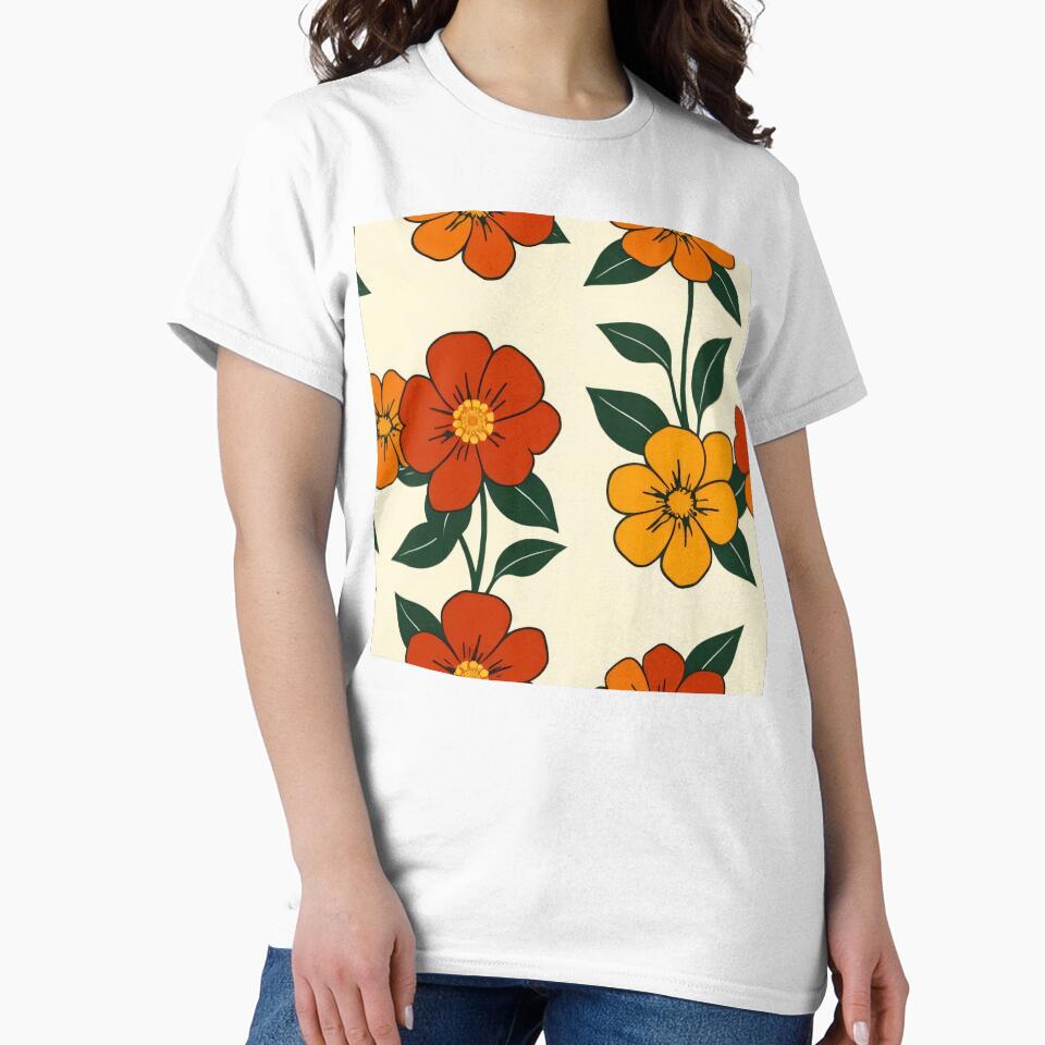 Retro Floral Bliss – Vintage-Inspired Flower Pattern by FoisonDesigns