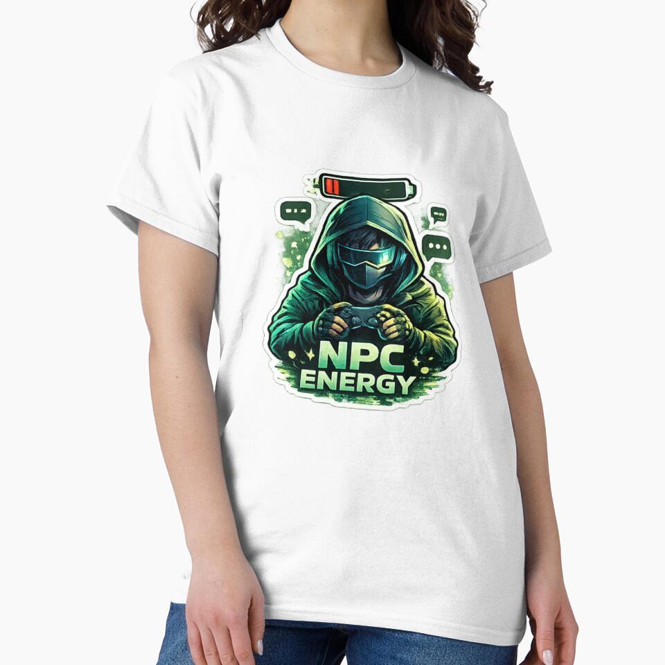 NPC Energy Funny Gamer Meme Gaming Design by Artbysarmina