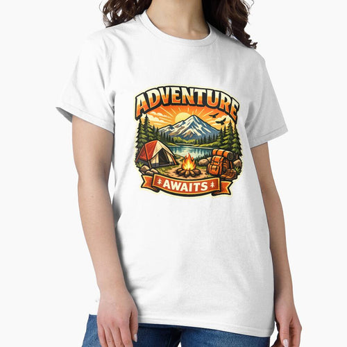 Adventure Awaits – Camping, Mountains & Outdoor Retro Illustration by alex-oliveira