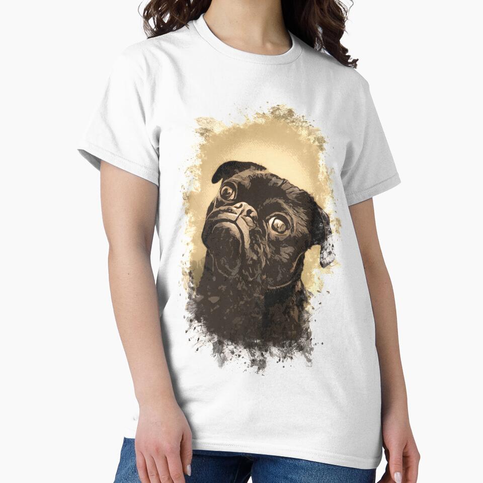 Vintage Pug ✪ Cute Retro Abstract Painting Art Style for dog Lovers and owners by Naumovski