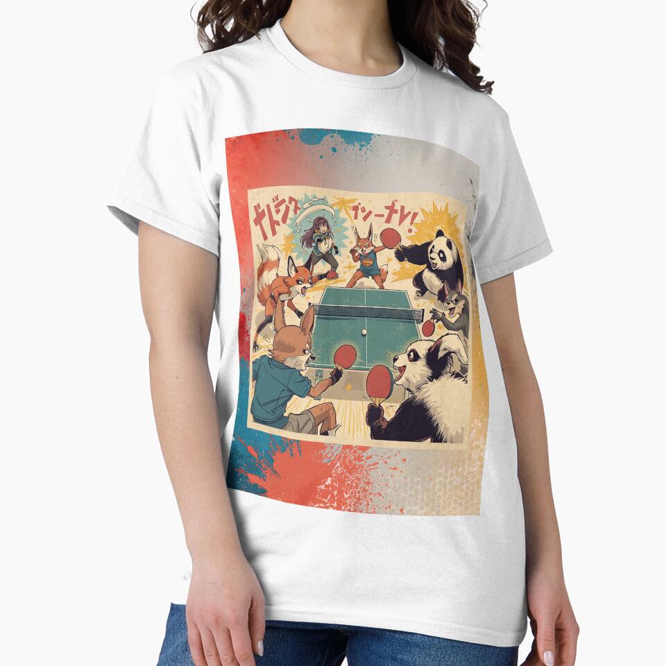 Ultimate Anime Ping Pong Battle - Retro Manga Sports & Kawaii Animal T-Shirt by OhMyPingCo