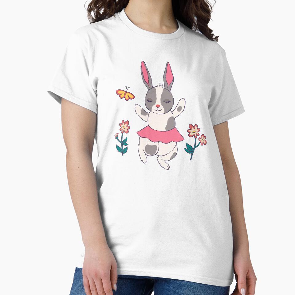 Kawaii Cottage Core Rabbit and Fairy - Fairycore by Paperfly Studio