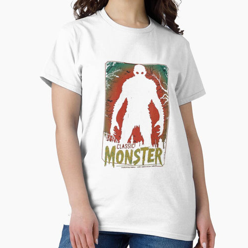 **Retro Horror Monster T-Shirt – Vintage Neon Poster Style with Distressed Texture** by Skansirish ⭐⭐⭐⭐⭐