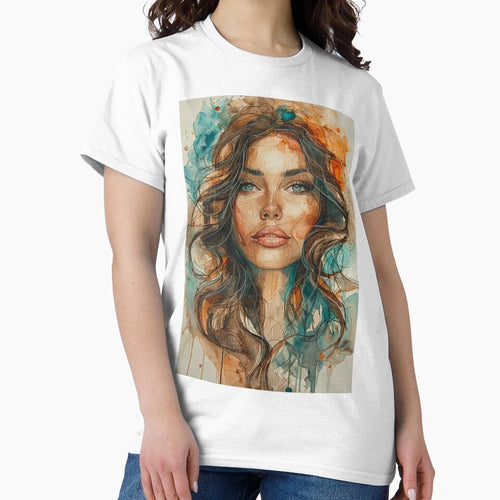 Abstract Portrait of young woman with flowers by SparroCreative