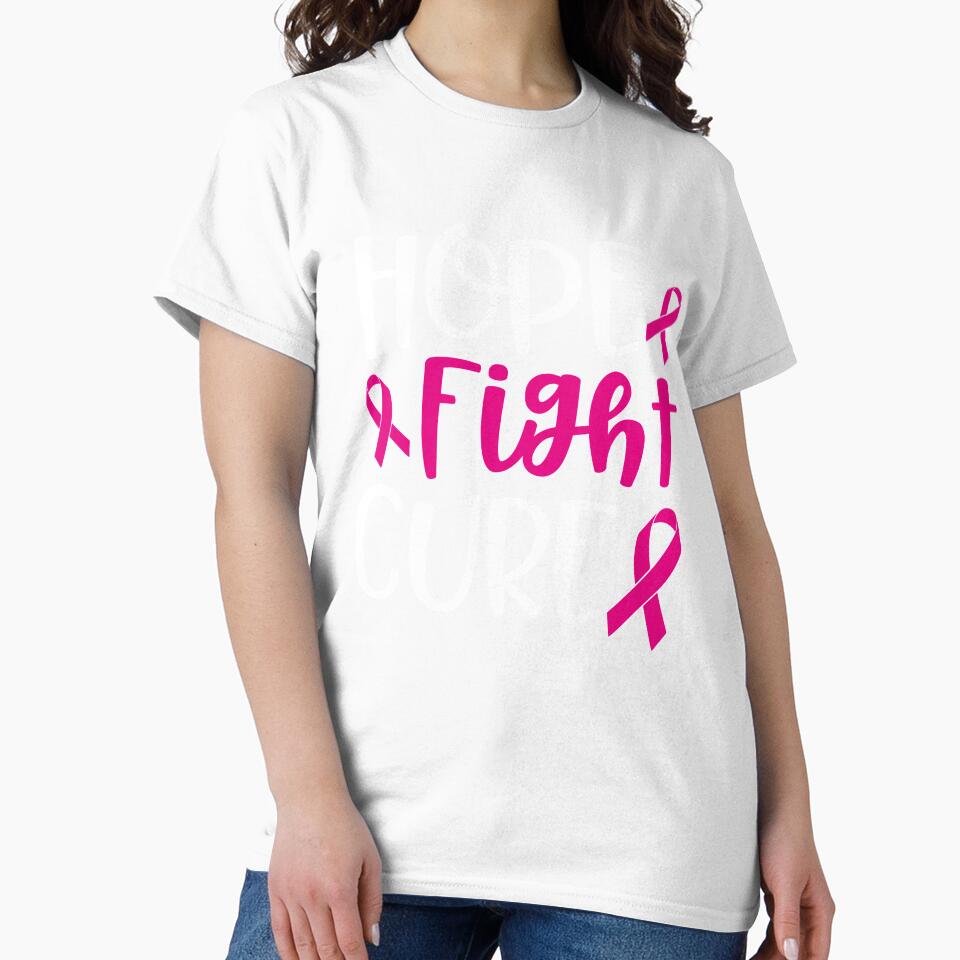 Hope Fight Cure Breast Cancer Awareness T-Shirt by AllStarMerch