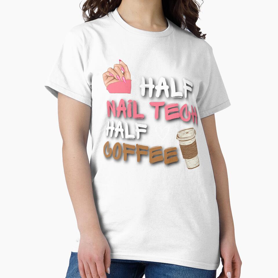 Vintage Half Nail Tech Half Coffee Pun Nail Techs Funny mothers day Coffee Gifts by LuxeDiamond ⭐⭐⭐⭐⭐