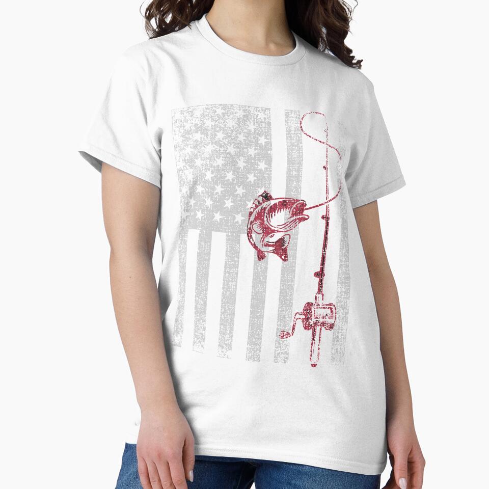 Vintage Patriotic USA American Flag Bass Fishing by mrsmitful