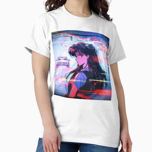 80s Anime Retro Girl Car Japanese Aesthetic Long Hair Girl by glasseskyodai