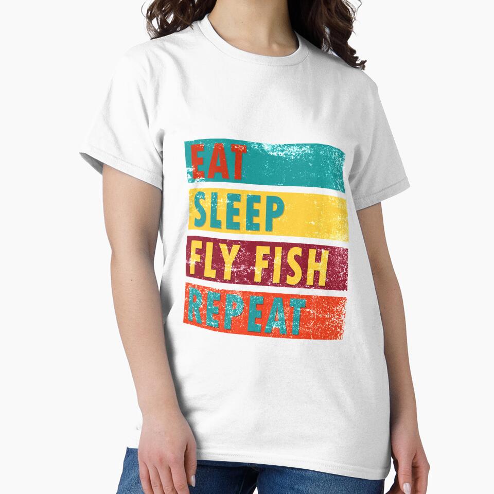 Fly Fishing Eat Sleep Fly Fish Repeat by Space Art