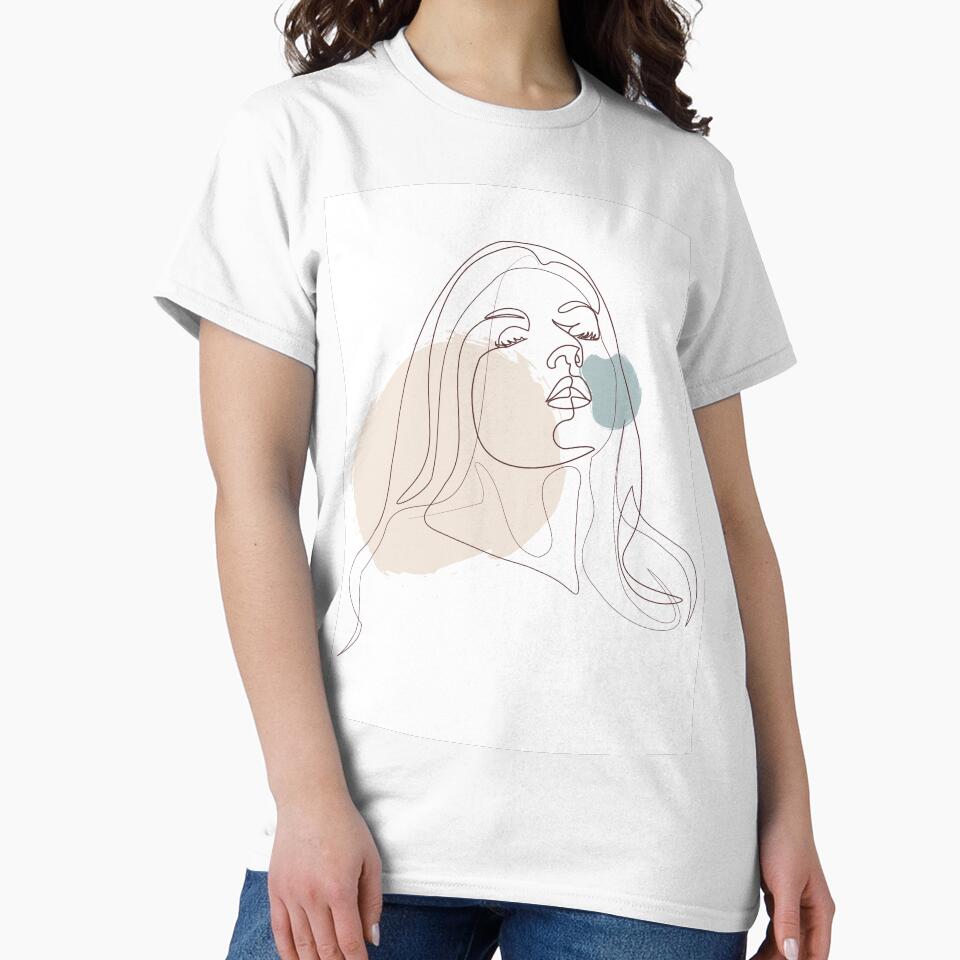 Continuous Line Drawing Of Woman Face - Single Line Art by Jenniferagt