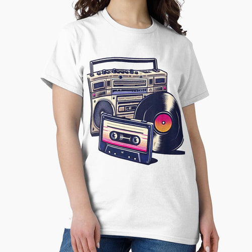 90's Retro Boombox Cassette & Vinyl Record by D-Dreamweaver