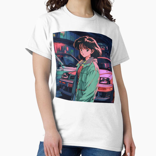 80s Anime Retro Girl Car Japanese Aesthetic Nostalgic Feel by glasseskyodai