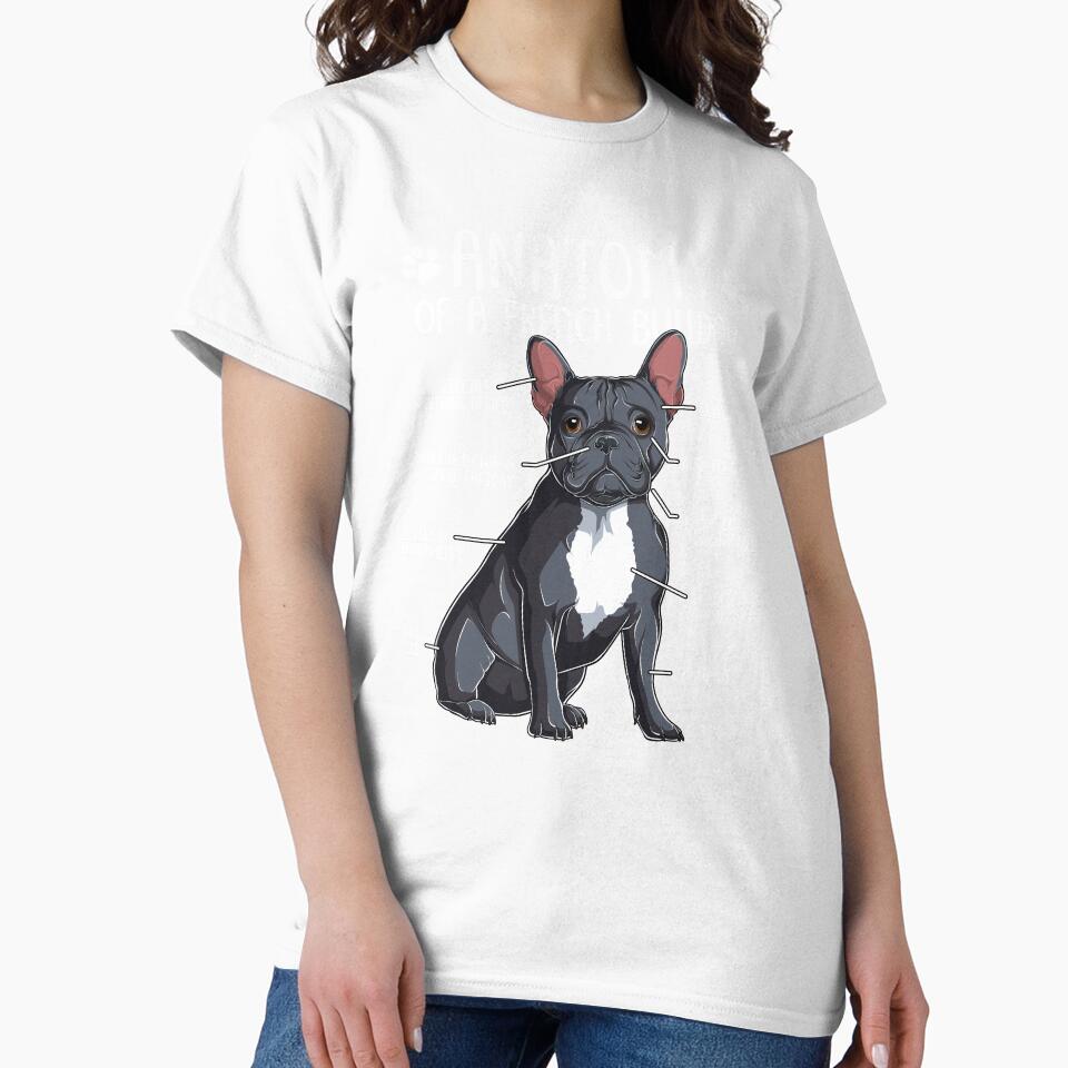Funny French Bulldog Anatomy Black Blue Frenchie Dog Lover by lanynx design