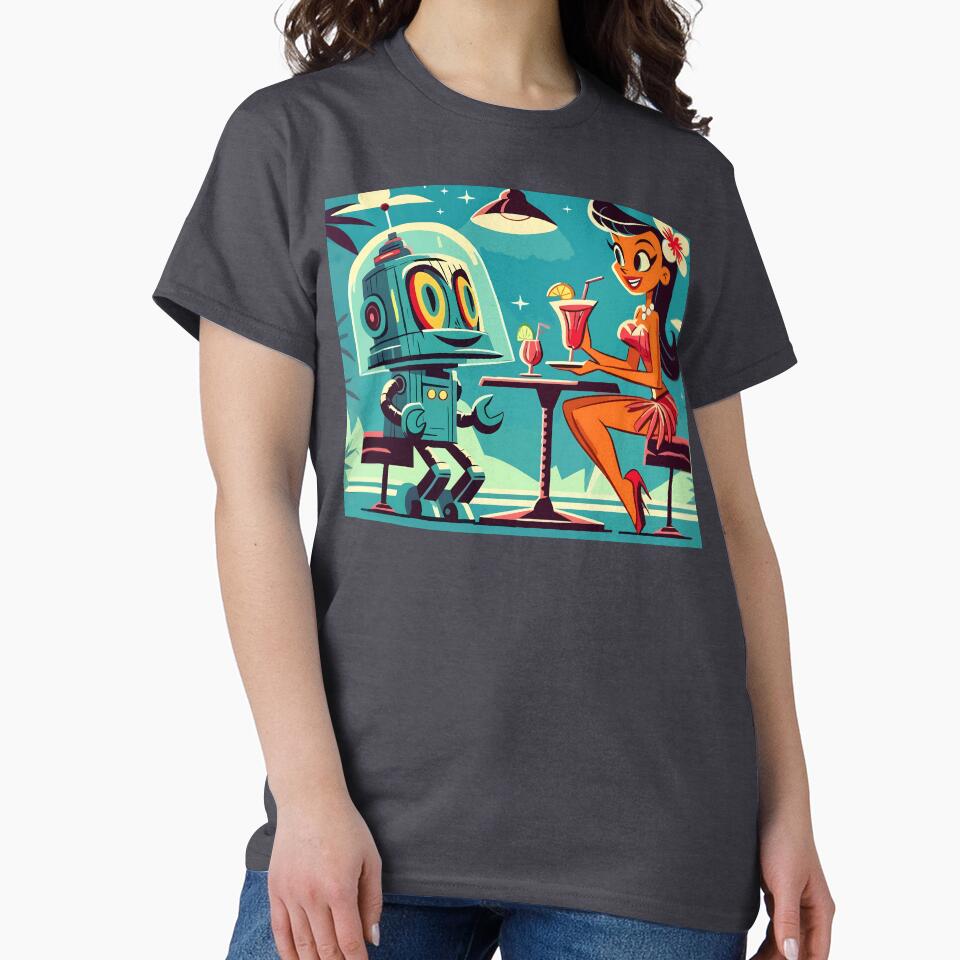 Robbie's Big Date - Retro Robot Romance Art by Montana Slim