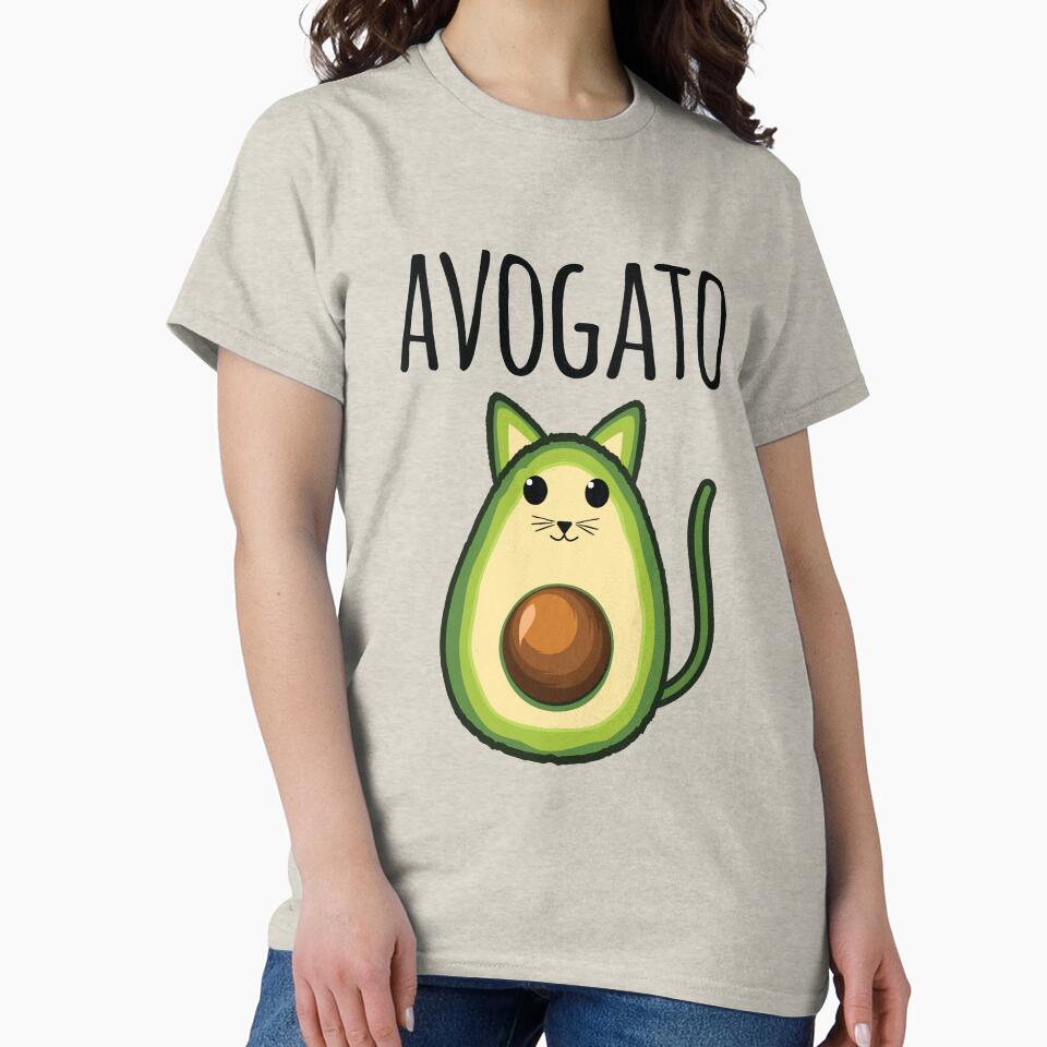 Avogato Women Funny Avocado Cat Vegetarian Vegan by mejeoshop