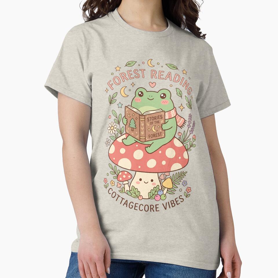 Bookworm Frog – Cottagecore Frog Reader by PMestore