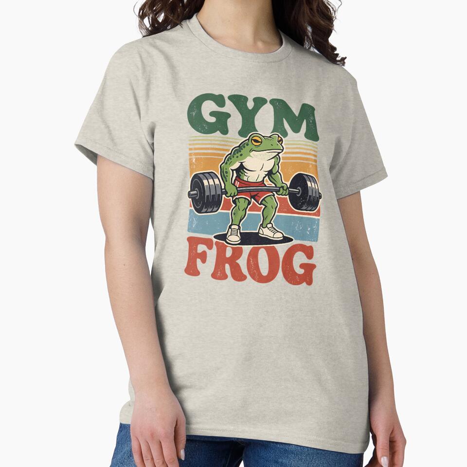 Gym Frog Vintage Retro Deadlift Weightlifting Funny by andromeda-redd