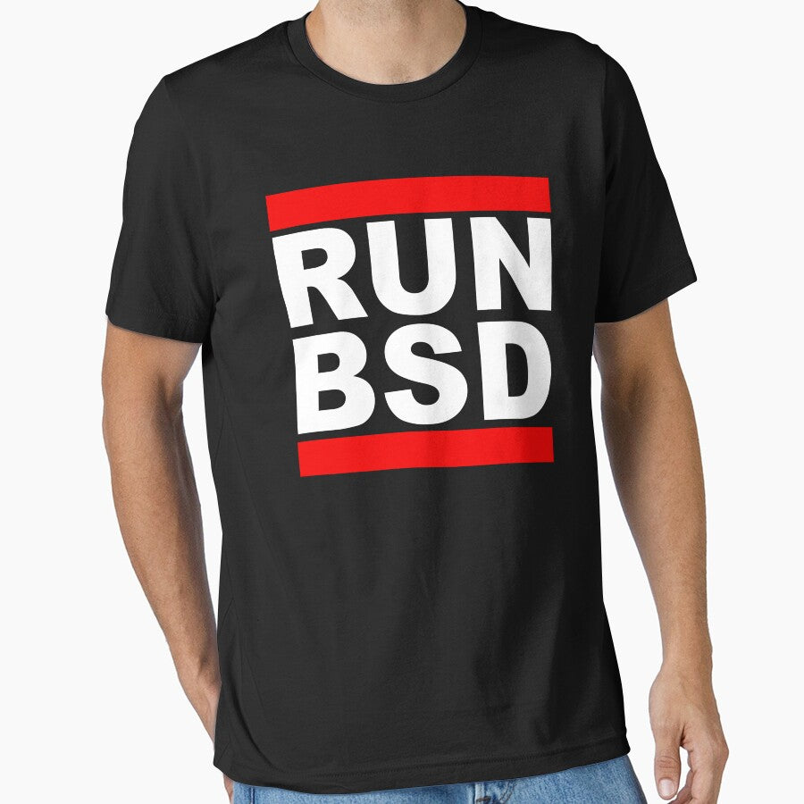 RUN BSD - Cool White/Red Design for Unix Hackers & Sysadmins by ramiro