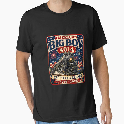 250th Anniversary USA Big Boy 4014 Train Vintage US Flag Tee by FrankIsabel