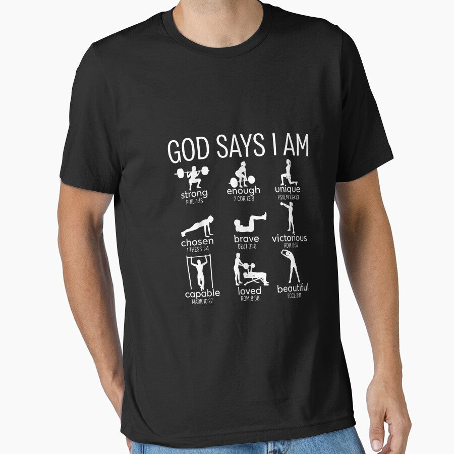 God Says I Am Christian Workout Gym Women Men by FrankIsabel