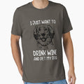 Womens I Just Want to Drink Wine and Pet My Dog Funny Humor Puppy Lover by Fivestars  ⭐⭐⭐⭐⭐
